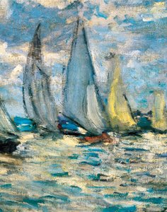 Lodě nebo regata v Argenteuil (detail) kolem roku 1874 od Claude Monet