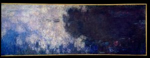 Nymfey; mraky. Pravá část triptychu namalovaná v Giverny. Obraz Clauda Moneta (1840-1926) od Claude Monet