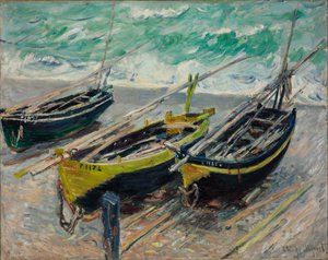 Tři rybářské čluny od Claude Monet