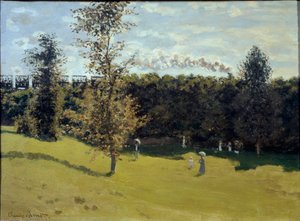 Vlak na venkově, cca 1870 (olej na plátně) od Claude Monet