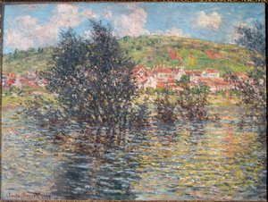 Vetheuil, při pohledu z Lavacourtu od Claude Monet