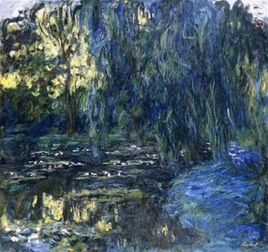 Pohled na Lilypond s Willow, c.1917-1919 od Claude Monet