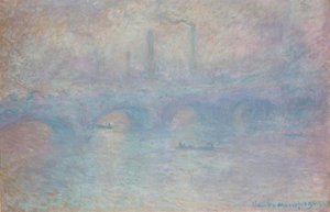 Most Waterloo. Efekt mlhy od Claude Monet