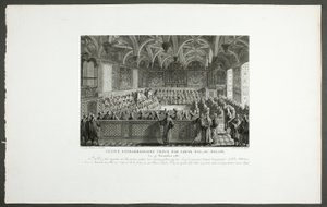 Zvláštní zasedání Ludvíka XVI. v paláci, ze série Tableaux historiques de la Révolution française od Claude Niquet
