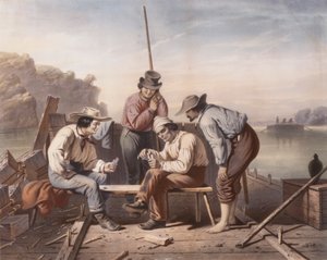 V rozpacích, Mississippi Raftsmen hrací karty od Claude Régnier