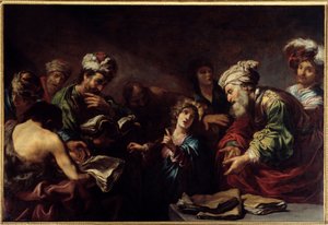 Ježíš mezi lékaři. Obraz od Clauda Vignona (1593-1670)