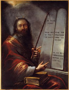 Mojžíš a stoly zákona Obraz od Clauda Vignona (1593-1670) Slunce ze 17. století. 1,29x0,9 m Rouen, Muzeum výtvarných umění od Claude Vignon
