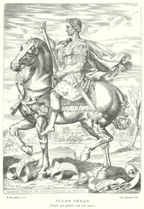 Julius Caesar, římský voják a politik (rytina) od Claudius Popelin