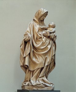 Panna s hroznovou sochou připisovaná Clausovi de Werve (1380-1439) ze školy Clause Slutera. 15. století. Kostel Auxonne (Cote d