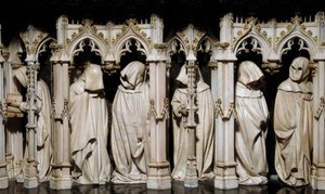 Kajícníci z hrobu Filipa Hardiho (1342-1404) Plastika od Clause Slutera (1350-1406) 15. století. Dijon, Muzeum výtvarných umění