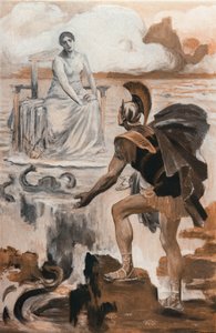 Achilles se dovolává své matky Thetis. Ilustrace Clementa Gontiera (1876-1918) pro Homerovu „Iliadu“ (Omero). Paříž, Henri Laurens