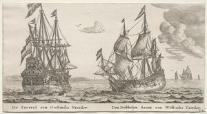 Různé lodě a pohledy na Amsterdam (Verscheÿde Schepen en Gesichten van Amstelredam), část II: Perla a východní Indián, Dvojitý orel, západoindický