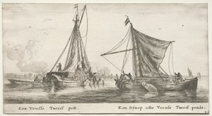 Různé lodě a pohledy na Amsterdam (Verscheÿde Schepen en Gesichten van Amstelredam), část II: Fríský rašelinový člun. Dÿnop, v blízkosti rašelinového rybníka Veensche od Clement de Jonghe