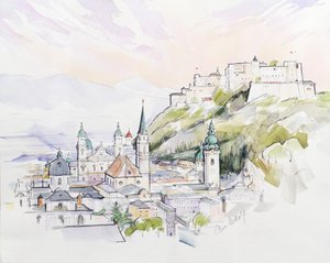 Salzburg Sunrise (wc na papíře)