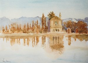 Menara, západ slunce, 2000 (akvarel) od Clive Wilson