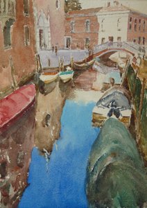 Rio Dei Frari, Zimní slunce, 2019 (akvarel)