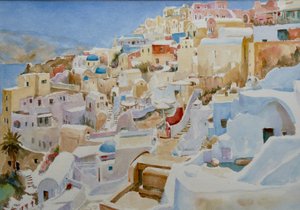 Santorini, Oia, 2019 (akvarel)