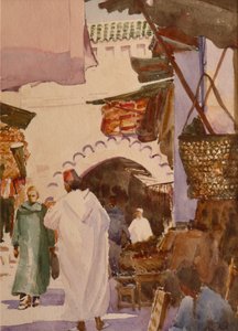 Souk des teinturiers, Marrákeš, 2001 (akvarel)