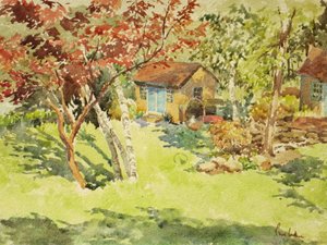 Žlutá loděnice, 2015 (akvarel) od Clive Wilson