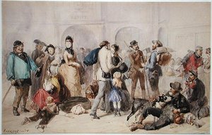 Hala na Old Gare de Lyon, 1873 (wc na papíře)