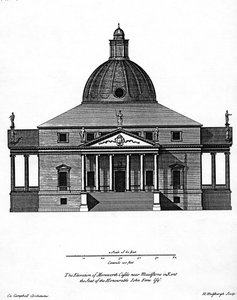 Povýšení hradu Mereworth, vyryto H. Hulsberghem, c.1722-24