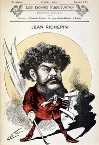 Cartoon Jean Richepin (1849-1926), francouzský spisovatel. od Coll Toc