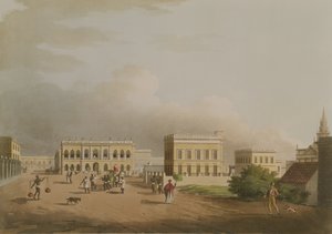 The Old Court House, Calcutta, plate 17 from Twenty Four Views in Hindostan, rytý Harradon, pub. Edward Orme (1774-c.1820) 1805 (akvatinta)