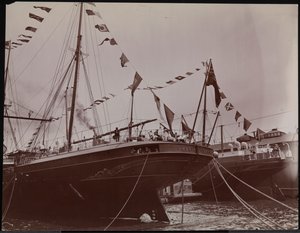S.S. "Umbria" v doku, cca 1897 (černobílá fotografie) od Company Byron