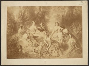 "Císařovna Evženie obklopená svými dvorními dámami", Franz Xaver Winterhalter