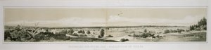 Panorama města New Braunfels, Texas pořízená z jihozápadní strany v létě 1847 od Conrad Caspar (after) Rordorf