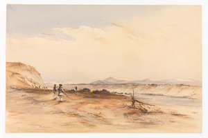 Lov na řece Santa Cruz, asi 1878 (akvarel) od Conrad Martens