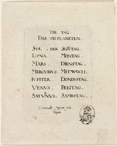 Titulní strana z knihy Der VII Planeten od Conrad Meyer