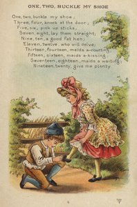 Dětská říkanka: One, Two, Buckle My Shoe (chromolitho)