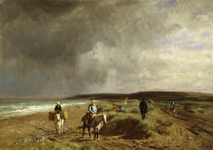 Pobřeží poblíž Villers, kolem roku 1859 od Constant Emile Troyon