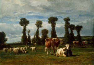 Pastviny v Normandii od Constant Troyon