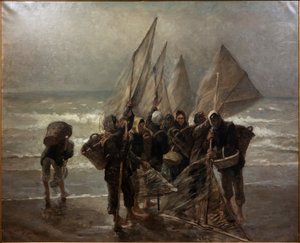 Krevety v Mariakerke od Constantin Emile Meunier