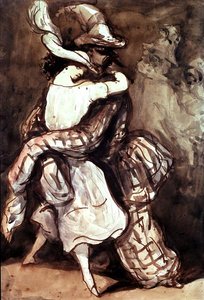 The Dancers (inkoust na papíře) od Constantin Guys