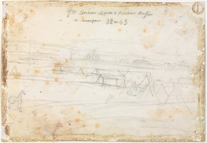 Scéna z válečného tábora verso, 19. století. od Constantin Guys