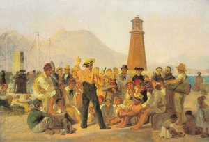 Recitátor "Orlanda Furiosa" v Molu v Neapoli od Constantin Hansen