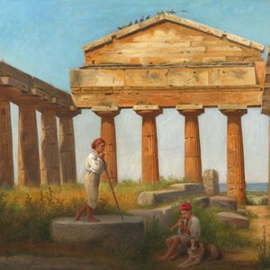 "Cerestemplet i Pæstum". Ceresin chrám v Paestu od Constantin Hansen