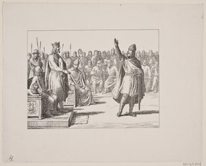 Ilustrace pro Svend Grundtvig, „Marsk Stig: Dánská lidová píseň ze 13. století“, 1861 od Constantin Hansen
