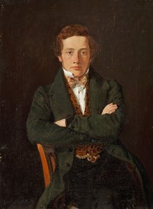 Portrét Martina Hammericha (1811-1881), pozdějšího profesora, tříčtvrteční portrét, en face od Constantin Hansen