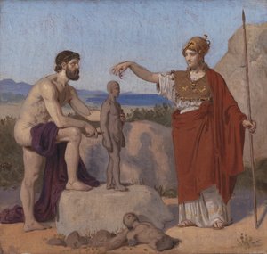 Prometheus formující muž z hlíny