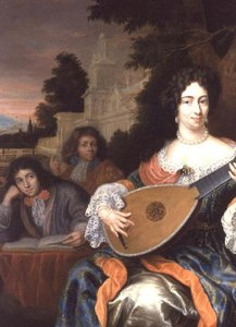 Žena hrající na loutnu se svými dvěma syny za ní (není totéž jako 51651)