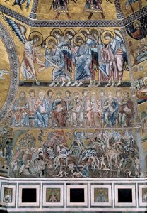 The Last Judgment Down Satan požírá duše zatracených - Detail mozaik, ca1270