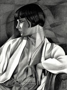 Profil ženy ve stylu art deco od Corné Akkers