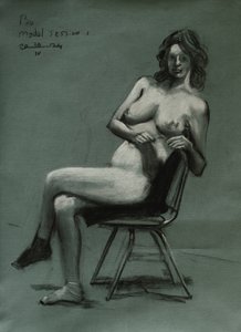 Zamyslena sedící postava od Corné Akkers