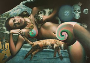 Ležící žena – surrealistický sen od Corné Akkers