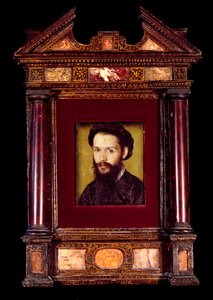 Portrét Clementa des Marets dit Marot (1496-1544) francouzský básník. Obraz Corneille De Lyon (Corneille de The Hague) (1500/1510-1574) Ne. 0,12 x 0,10 m. 16. století.
