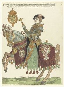 Portrét Ferdinanda I. Rakouského na koni od Cornelis Anthonisz. (manner of)